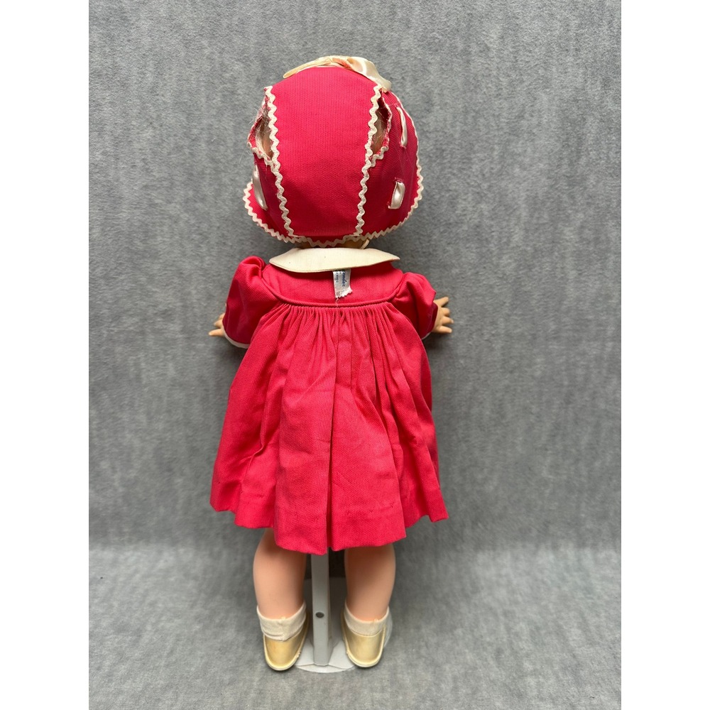 Madame Alexander Vintage Doll Girl 18in Pink Coat Dress Bonnet  Retro - Picture 6 of 14